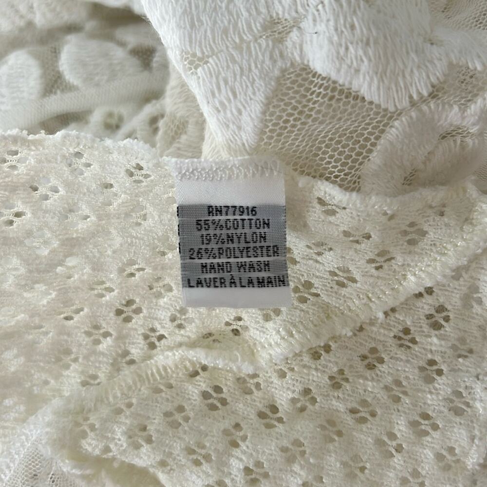 Anthropologie White Lace Poncho - Picture 6 of 9